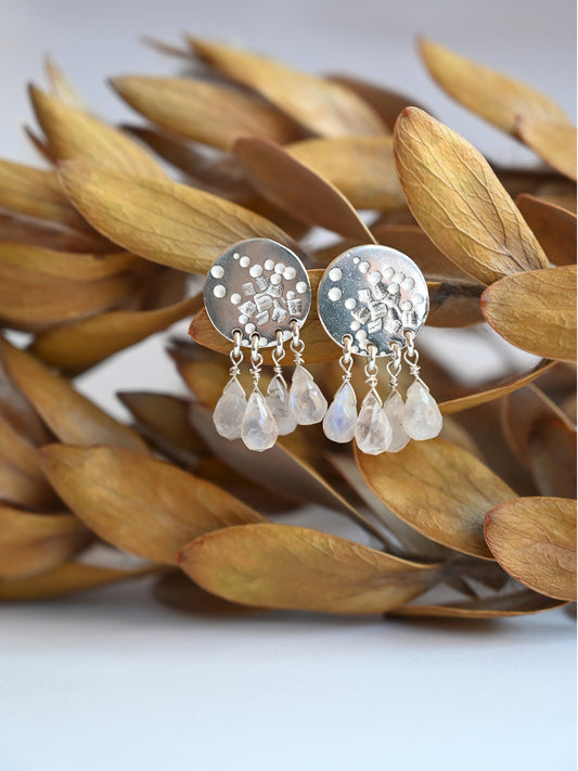 Moonstone Contrast Studs